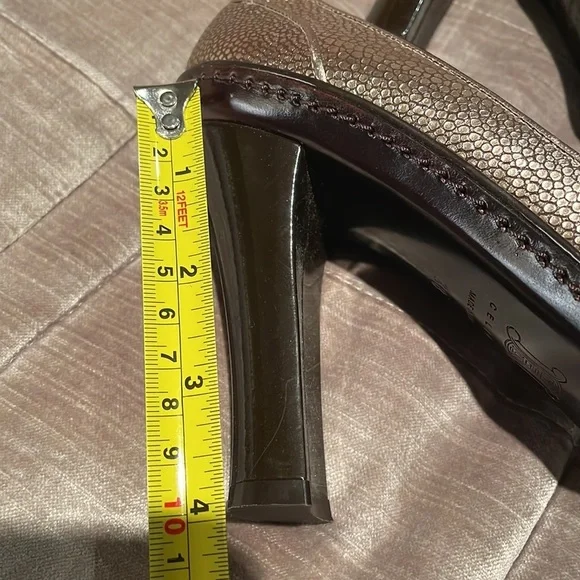 CELINE Metallic Shoes Leather Pumps size 38 Italian